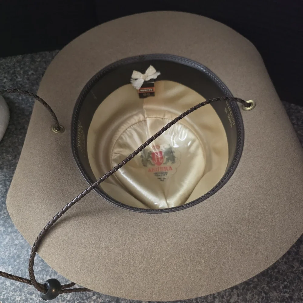 Vintage Akubra Western Australian Stockman Hat Brown Felt Mens Size 58 Outback